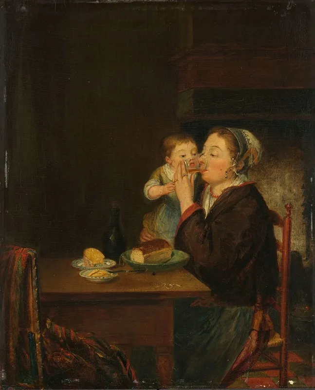 A Mother And Her Child Wall Art by Louis Bernard Coclers - High-Resolution Digital Print