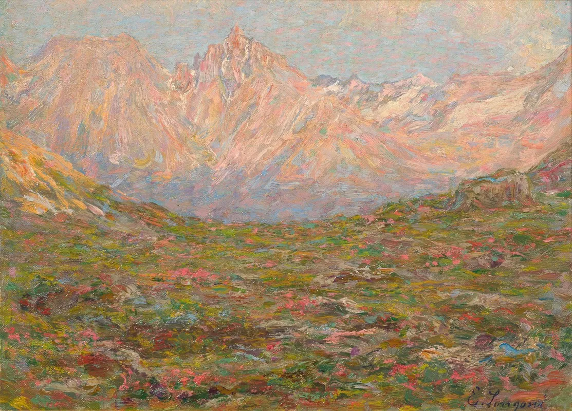 A Mountain Landscape 3 Wall Art by Emilio Longoni - High-Resolution Digital Print