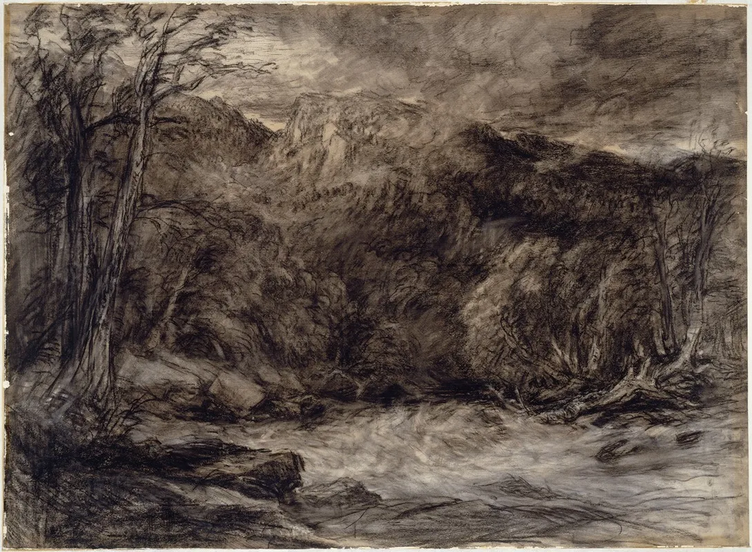 A Mountain Torrent Wall Art by David Cox - High-Resolution Digital Print