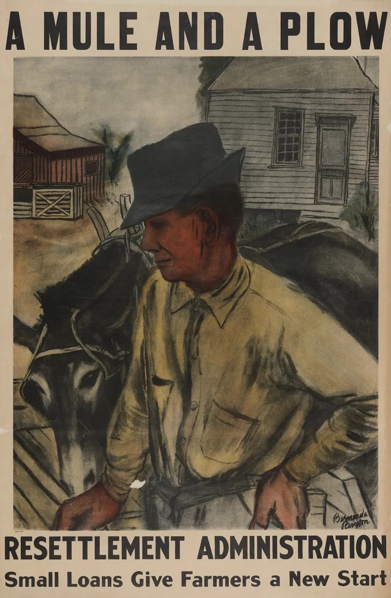 A Mule And A Plow Resettlement Administration Small Loans Give Farmers A New Start Wall Art by Bernarda Bryson - High-Resolution Digital Print