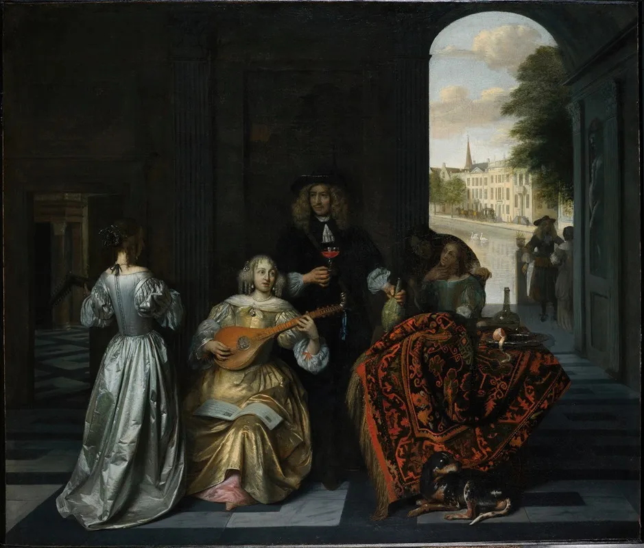 A Music Party Wall Art by Pieter De Hooch - High-Resolution Digital Print