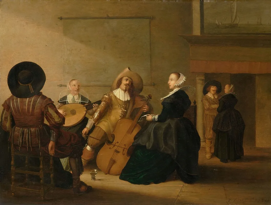 A Musical Company In An Interior Wall Art by Pieter Symonsz Potter - High-Resolution Digital Print