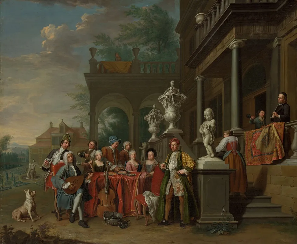A Musical Gathering At The Court Of The Elector Wall Art by Peter Jacob Horemans - High-Resolution Digital Print