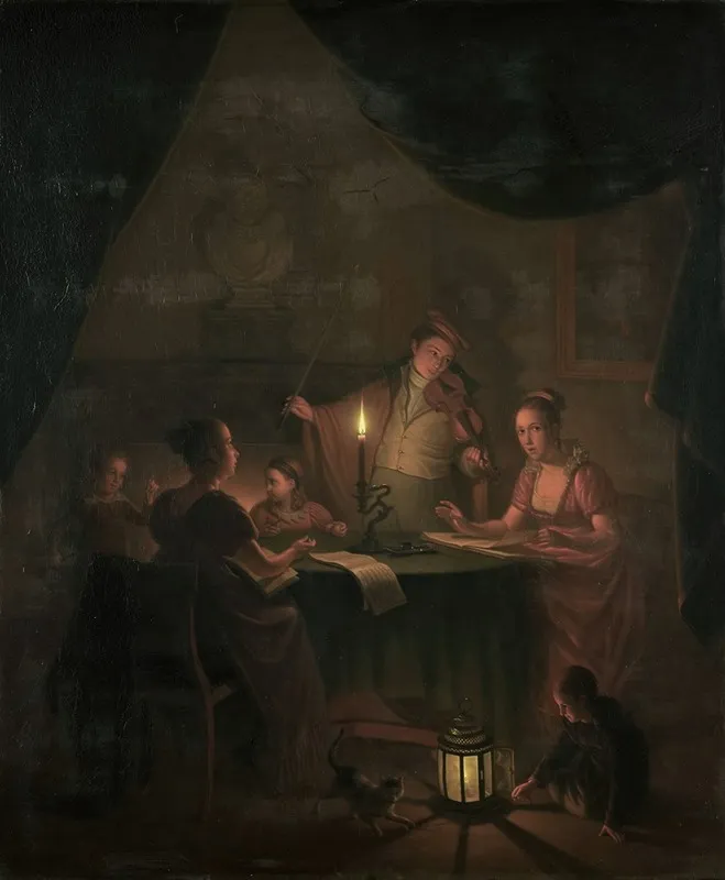 A Musical Party By Candlelight Wall Art by Michiel Versteegh - High-Resolution Digital Print