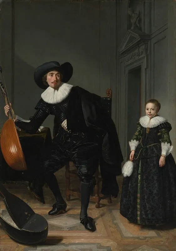 A Musician And His Daughter Wall Art by Thomas de Keyser - High-Resolution Digital Print