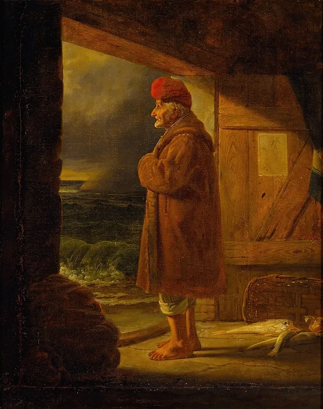 A Neapolitan Fisherman At His Door Wall Art by Ernst Meyer - High-Resolution Digital Print