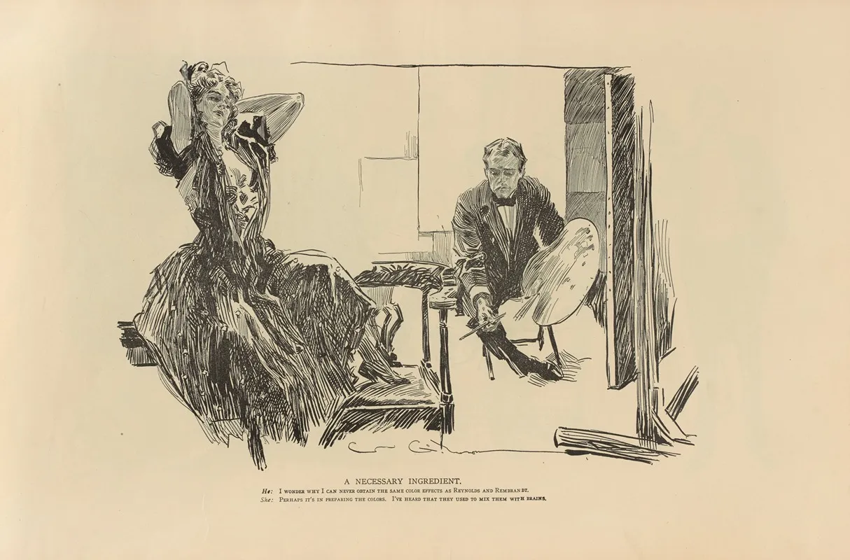 A Necessary Ingredient Wall Art by Charles Dana Gibson - High-Resolution Digital Print