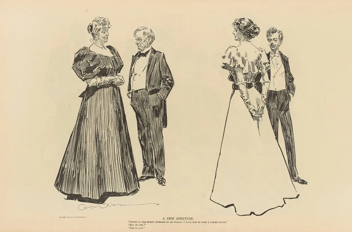A New Addition Wall Art by Charles Dana Gibson - High-Resolution Digital Print
