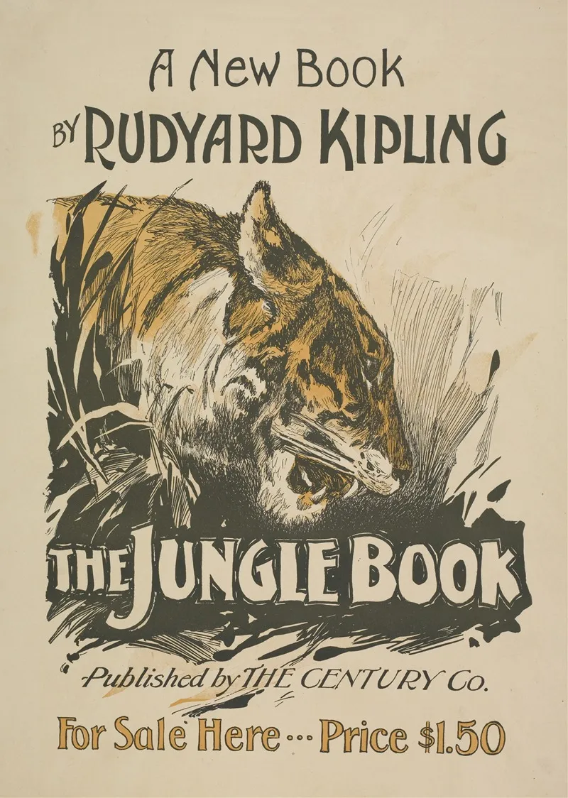 A New Book By Rudyard Kipling The Jungle Book Wall Art by Anonymous - High-Resolution Digital Print
