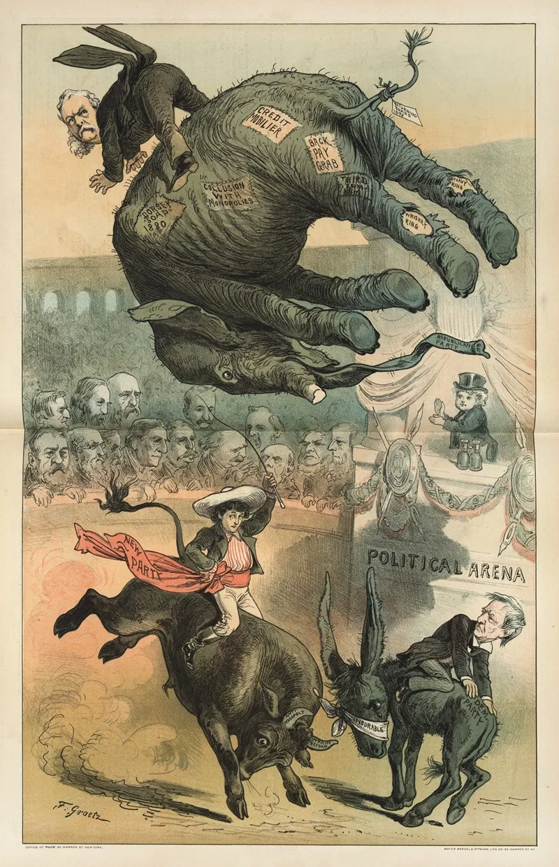 A New Bull In The Ring Wall Art by Friedrich Graetz - High-Resolution Digital Print