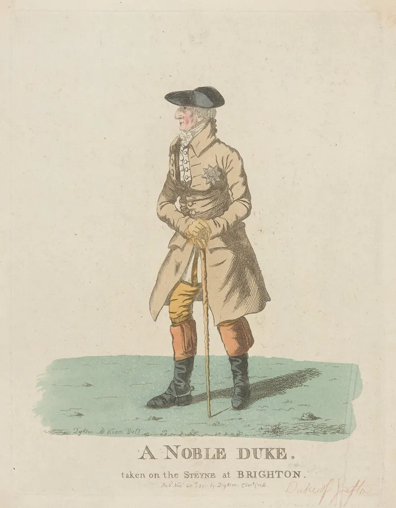 A Noble Duke Taken On The Steyne At Brighton Wall Art by Robert Dighton - High-Resolution Digital Print
