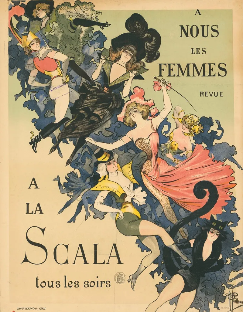 A Nous Les Femmes Revue A La Scala Tous Les Soirs 2 Wall Art by Albert Guillaume - High-Resolution Digital Print