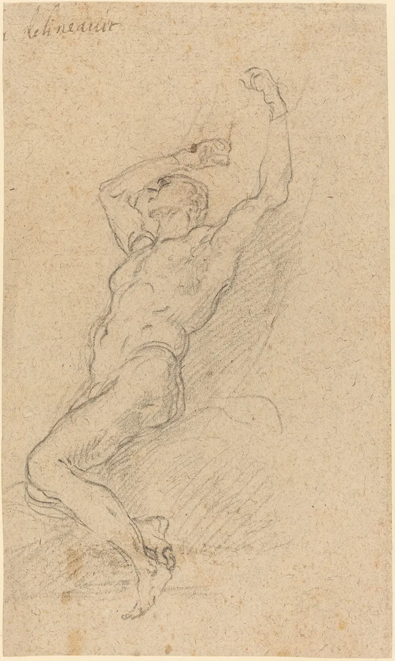 A Nude Man Chained To A Rock Wall Art by Francesco Solimena - High-Resolution Digital Print
