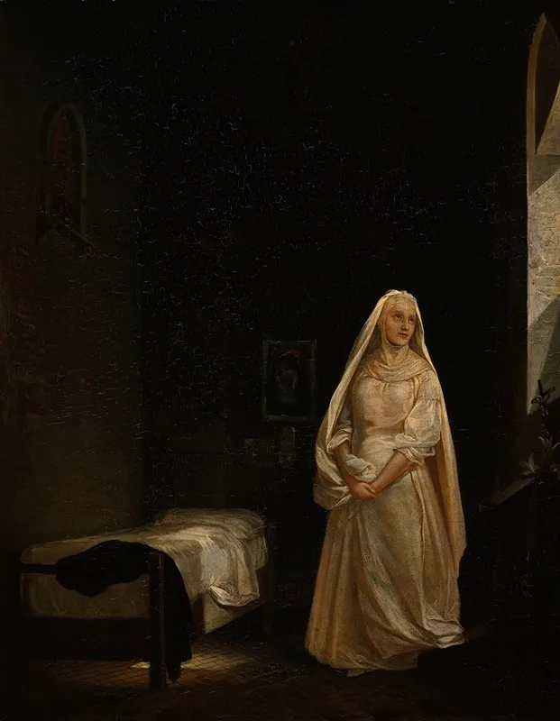 A Nun In Her Cell Wall Art by Carl Gustaf Plagemann - High-Resolution Digital Print