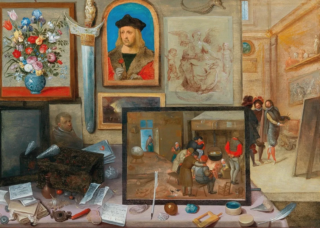 A Painter In His Workshop Wall Art by Hieronymus Francken II - High-Resolution Digital Print