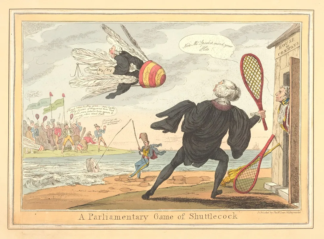 A Parliamentary Game Of Shuttlecock Wall Art by Robert Seymour - High-Resolution Digital Print
