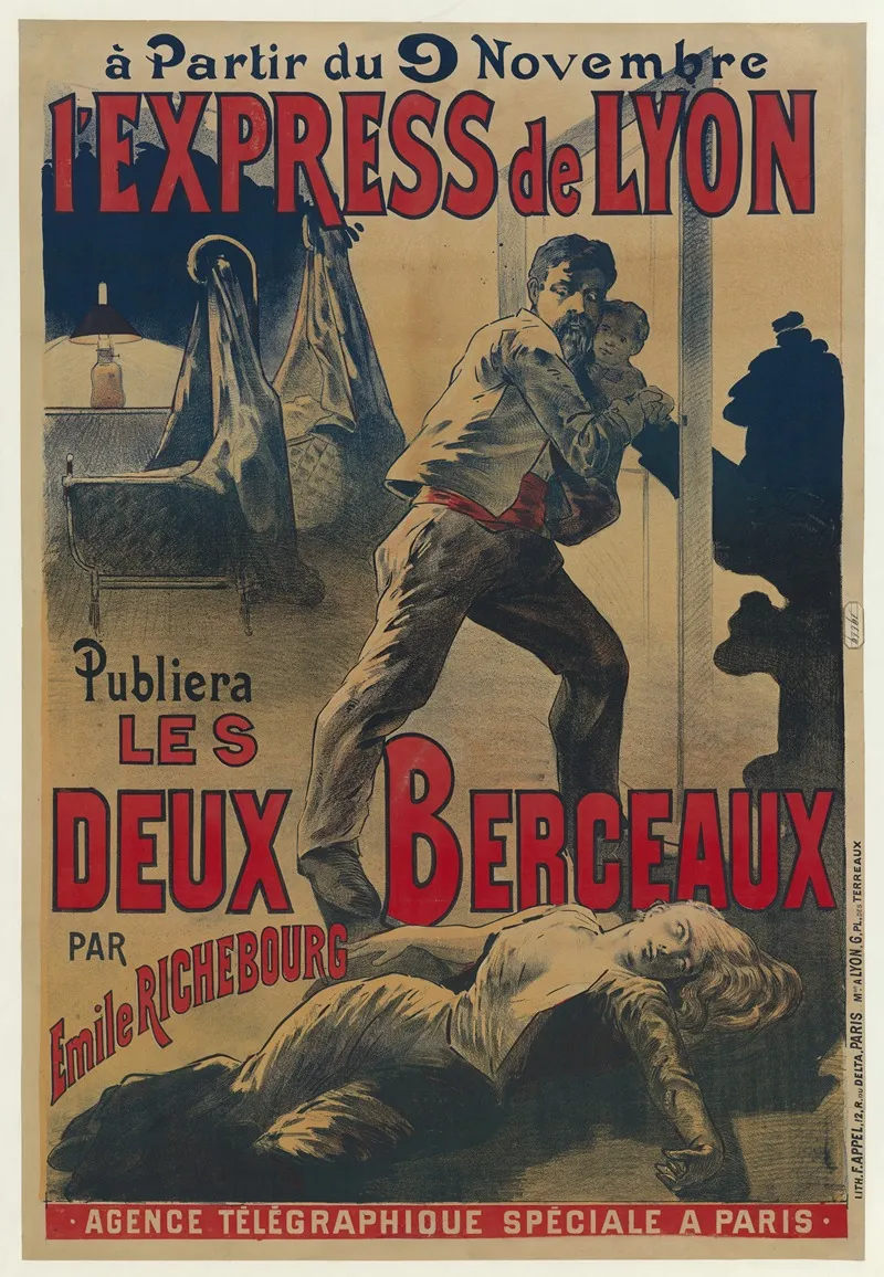 A Partir Du 9 Novembre Lexpress De Lyon Publiera Les Deux Berceaux Par Emile Richebourg Wall Art by Lith. F. Appel - High-Resolution Digital Print