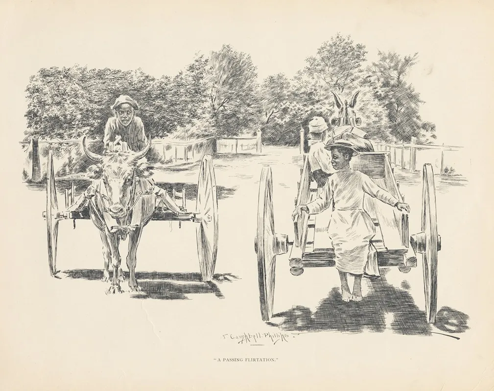 A Passing Flirtation Wall Art by J. Campbel Phillips - High-Resolution Digital Print