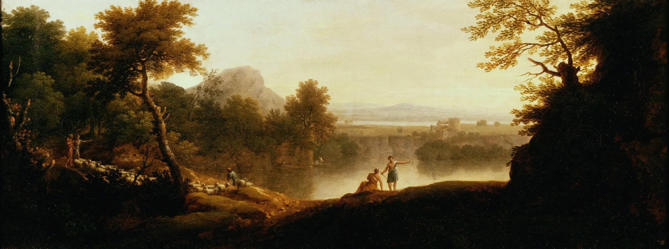 A Pastoral Landscape With Shepherds And Their Flocks Wall Art by George Lambert - High-Resolution Digital Print