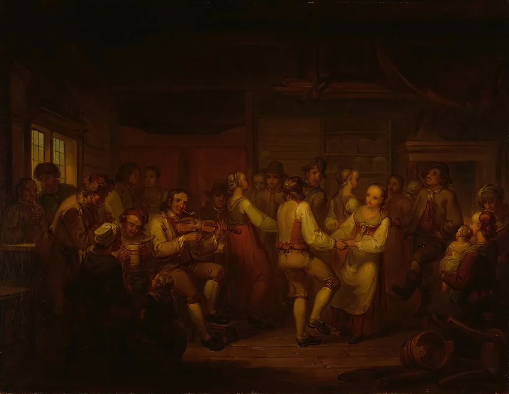 A Peasant Dance In Finland Wall Art by Alexander Lauréus - High-Resolution Digital Print