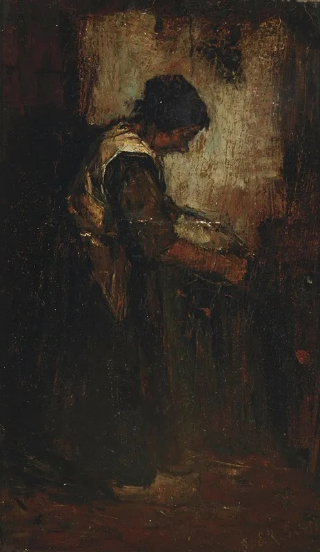 A Peasant Going About Her Chores Wall Art by Suze Robertson - High-Resolution Digital Print