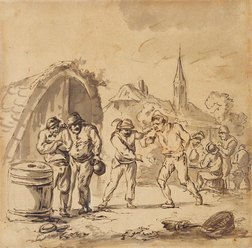 A Peasant Scene Wall Art by Haarlem School - High-Resolution Digital Print