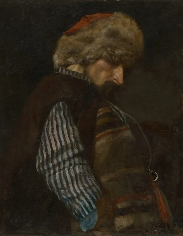 A Peasant With Fur Cap Wall Art by Edward Mateusz Jan Römer - High-Resolution Digital Print