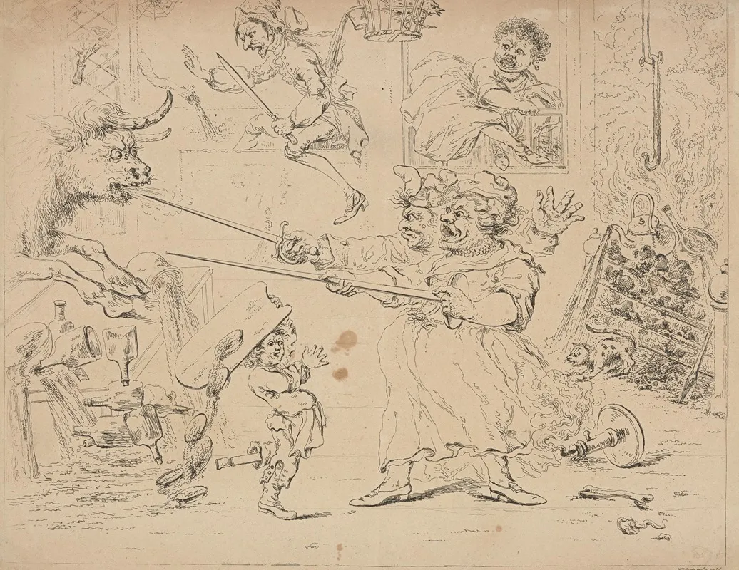 A Peep In A Camp Kitchen By An Over Drove Ox With The French Cooks Retreat Into The Cistern Wall Art by William Austin - High-Resolution Digital Print