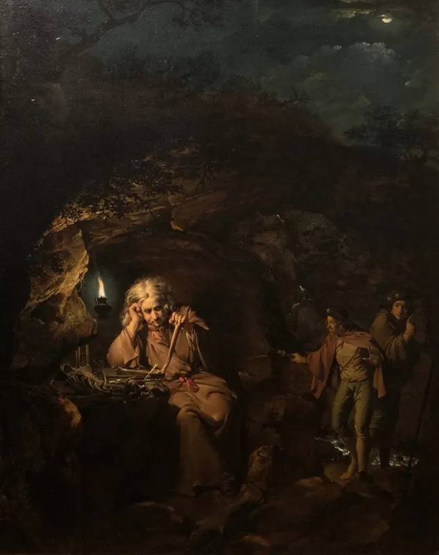 A Philosopher By Lamplight Wall Art by Joseph Wright of Derby - High-Resolution Digital Print