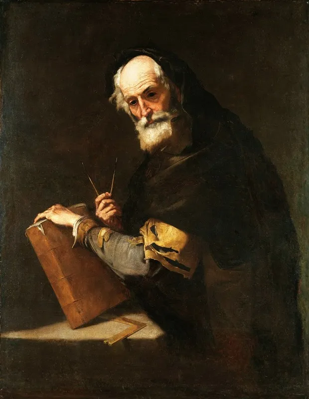 A Philosopher Presumed To Be Archimedes Wall Art by Jusepe de Ribera - High-Resolution Digital Print