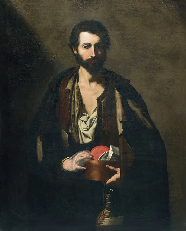 A Philosopher With A Wine Flask Wall Art by Jusepe de Ribera - High-Resolution Digital Print