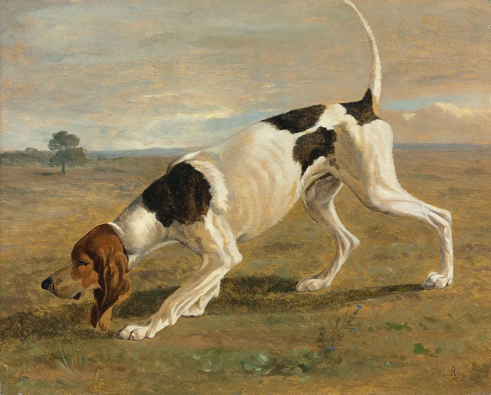 A Pointer In A Landscape Wall Art by Jacques-Laurent Agasse - High-Resolution Digital Print
