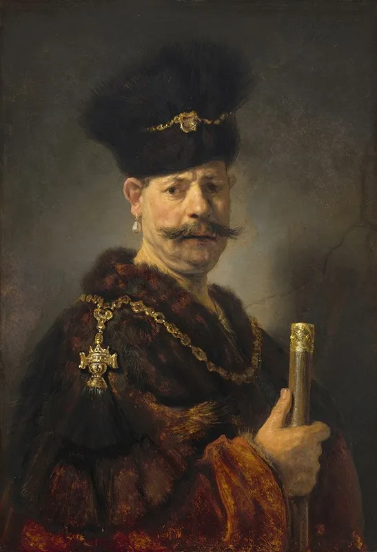 A Polish Nobleman Wall Art by Rembrandt van Rijn - High-Resolution Digital Print