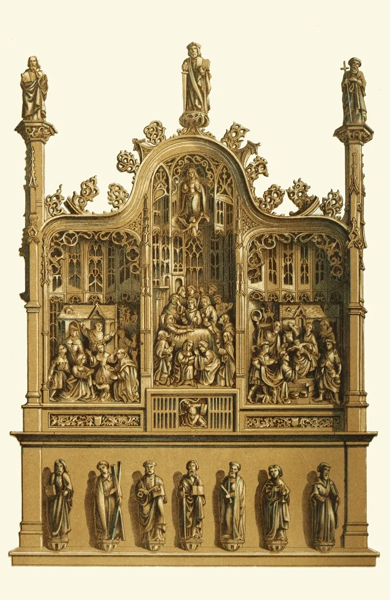 A Portable Altar In Carved Oak Wall Art by Henry Noel Humphreys - High-Resolution Digital Print