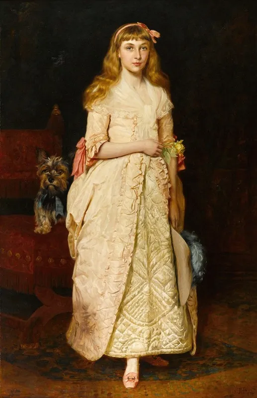 A Portrait Of Miss Rose Fenwick As A Child Wall Art by James Archer - High-Resolution Digital Print