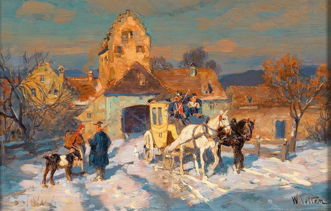 A Post Coach In Winter