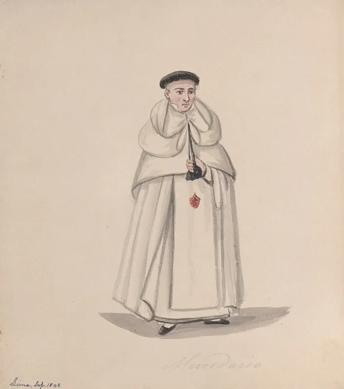 A Priest From The Mercederian Order Order Of Our Lady Of Mercy Wall Art by Francisco Fierro - High-Resolution Digital Print