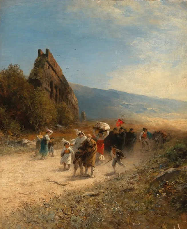 A Procession In The Roman Campagna