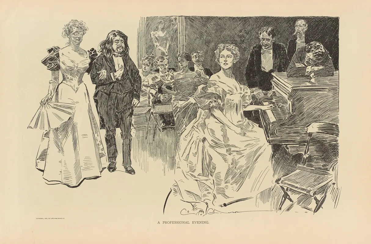 A Professional Evening 2 Wall Art by Charles Dana Gibson - High-Resolution Digital Print