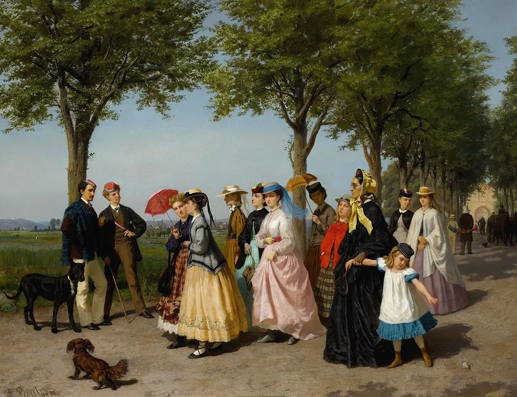 A Promenade Wall Art by Fritz Paulsen - High-Resolution Digital Print