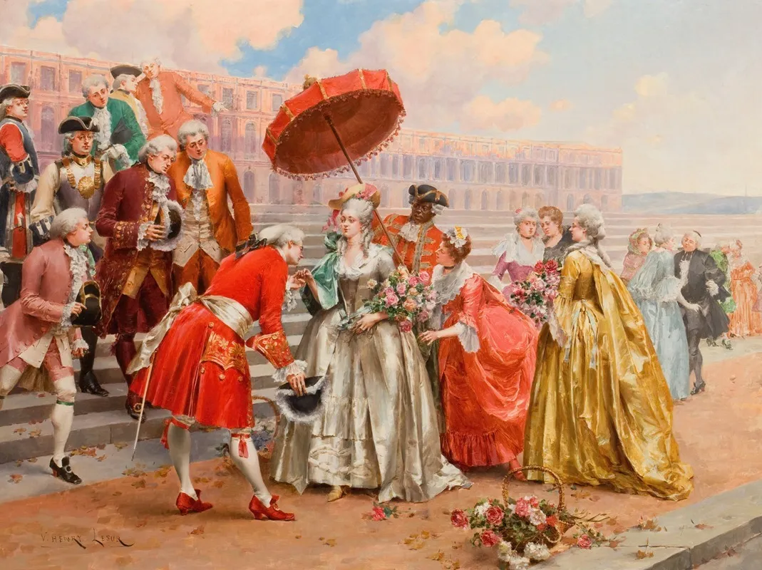 A Prominent Gathering Wall Art by Henri Victor Lesur - High-Resolution Digital Print
