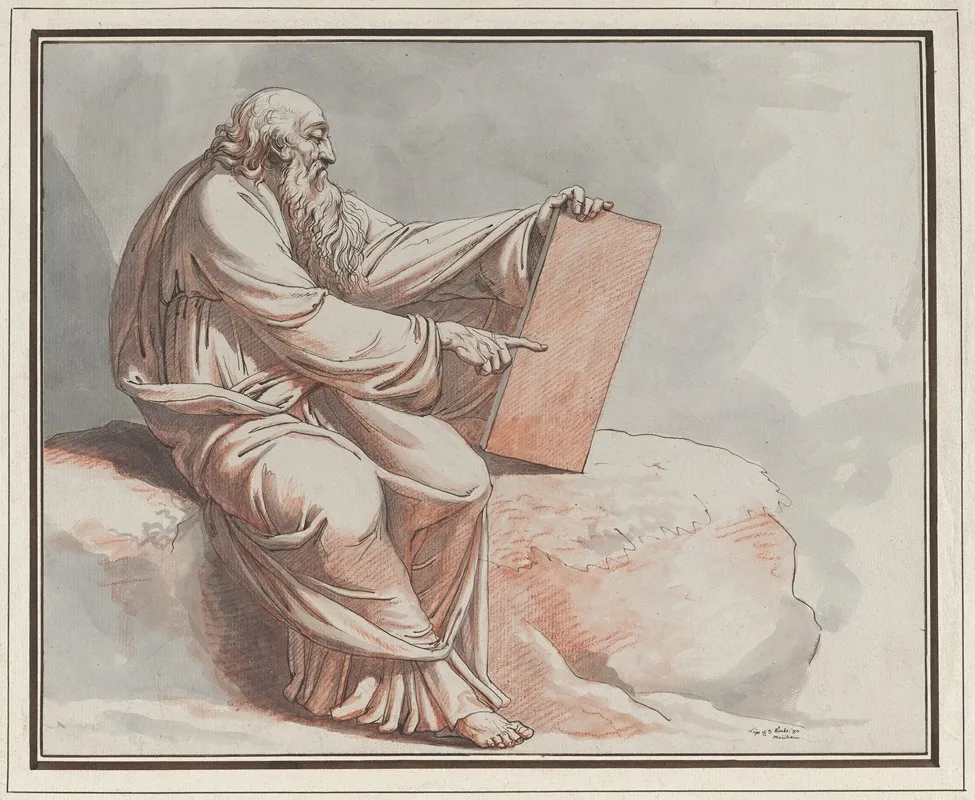 A Prophet Seated On A Rock Wall Art by Johann Heinrich Lips - High-Resolution Digital Print