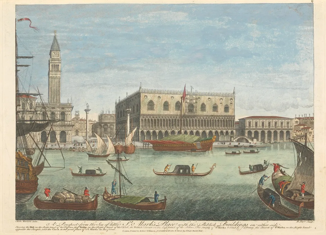 A Prospect From The Sea Of Little St Marks Place With The Publick Buildings On Either Side Wall Art by Remi Parr - High-Resolution Digital Print
