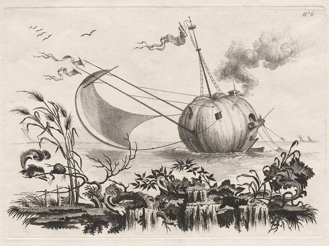 A Pumpkin Used As A Fishing Boat Wall Art by Filippo Morghen - High-Resolution Digital Print