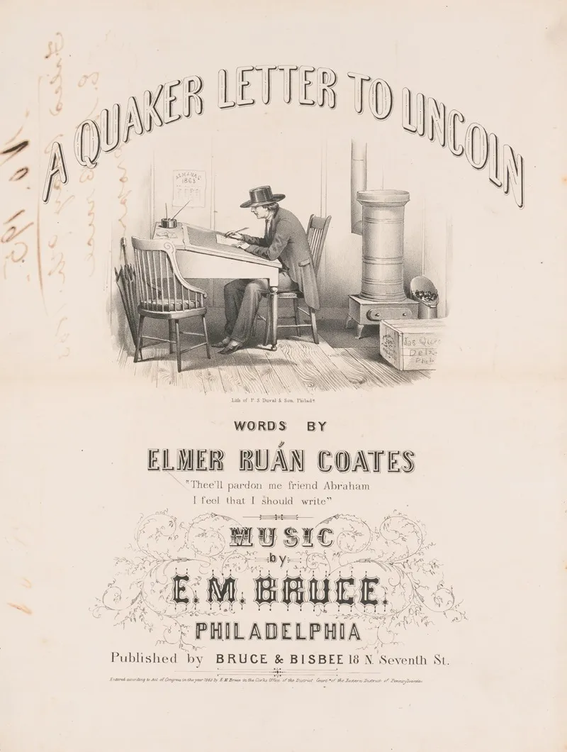 A Quaker Letter To Lincoln Words By Elmer Ruan Coates
