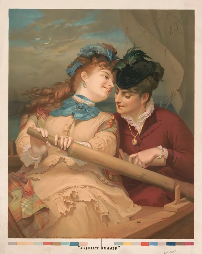 A Quiet Gossip Wall Art by Hangard-Mauge - High-Resolution Digital Print