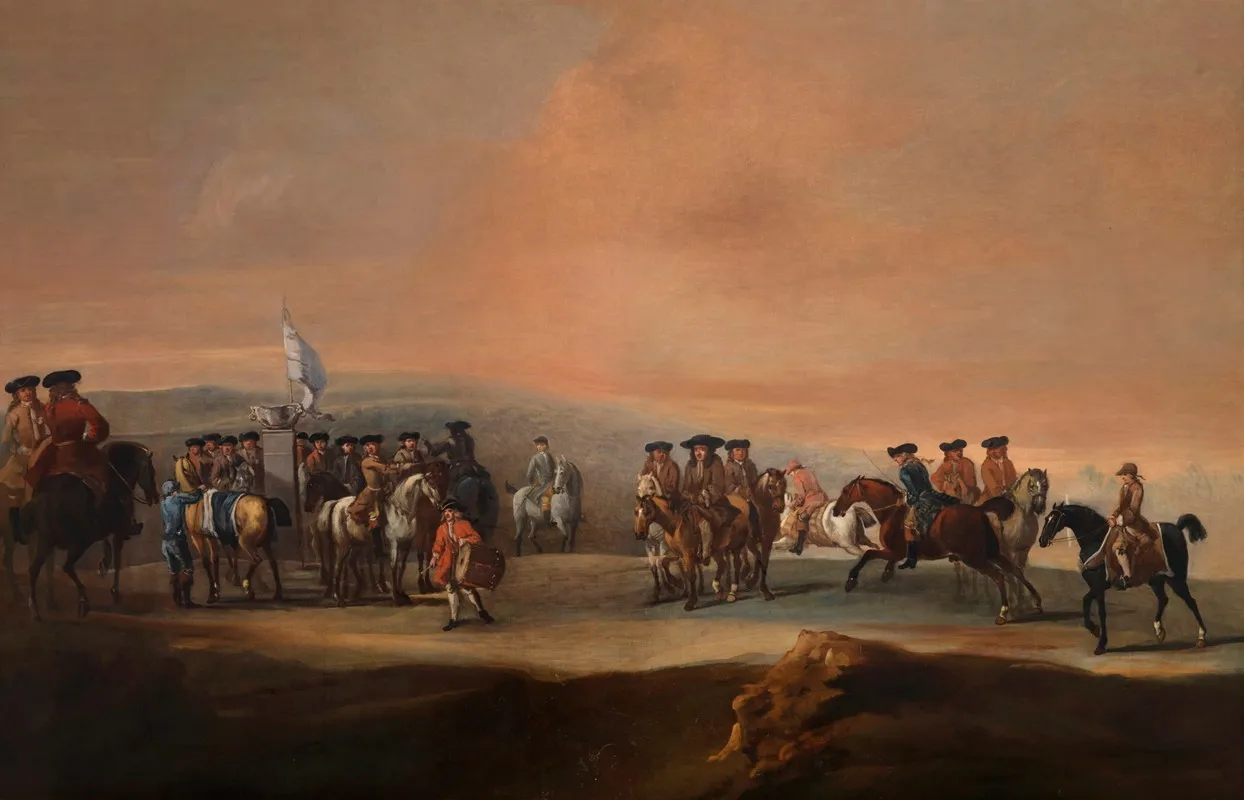 A Race Meeting At Newmarket With Tragonwell Frampton 1641 1727 And Other Riders