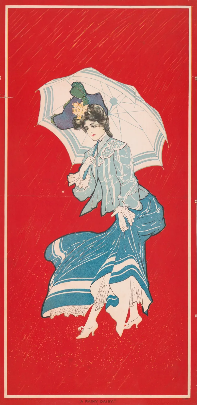 A Rainy Daisy 2 Wall Art by Gray Litho. Co - High-Resolution Digital Print