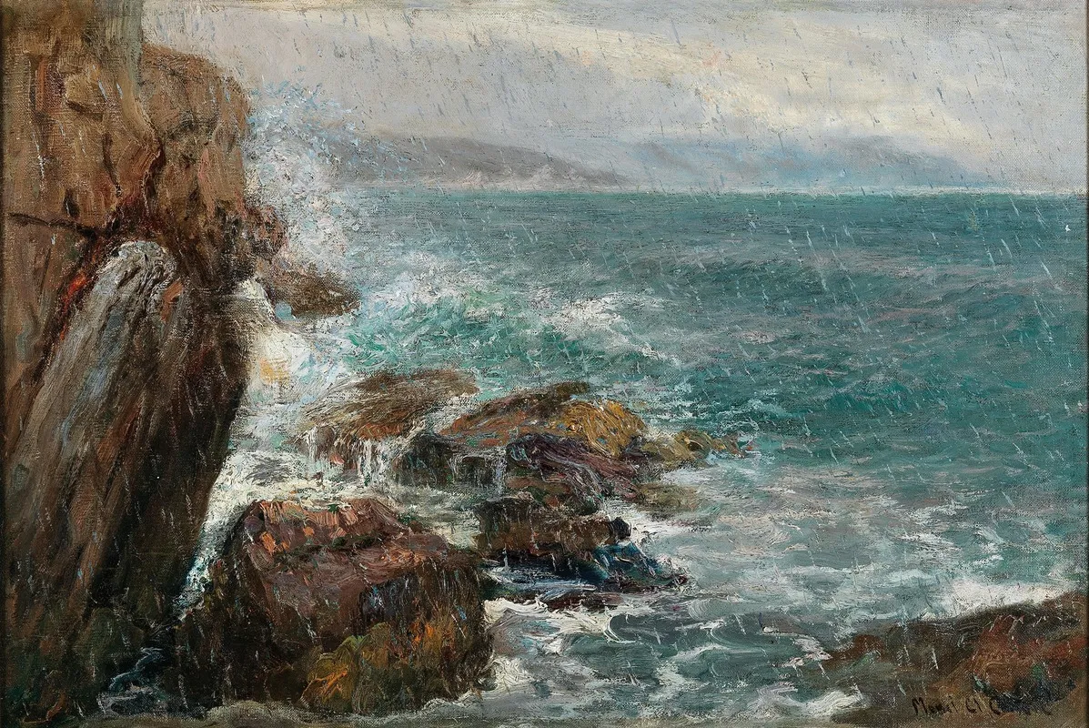 A Rainy Day On The Shore Wall Art by Menci Clement Crnčić - High-Resolution Digital Print