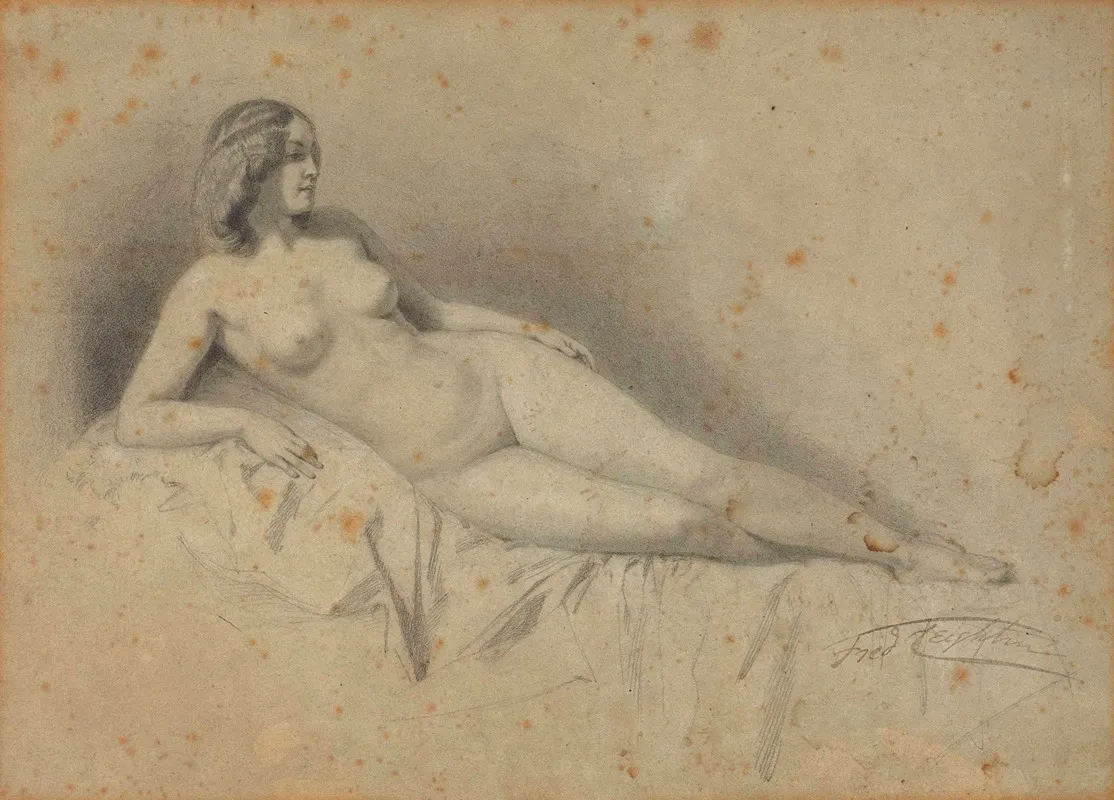 A Reclining Female Nude 3 Wall Art by Frederic Leighton - High-Resolution Digital Print